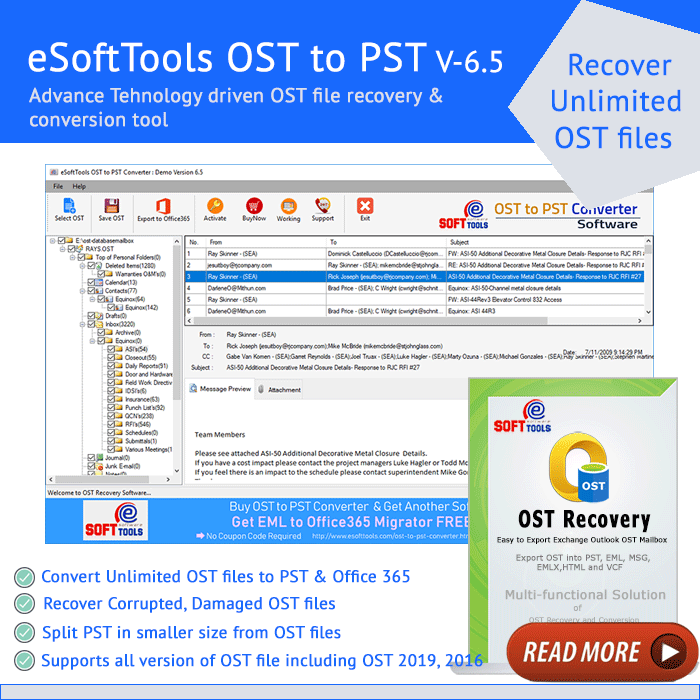 Free Unlimited OST to PST Converter Software