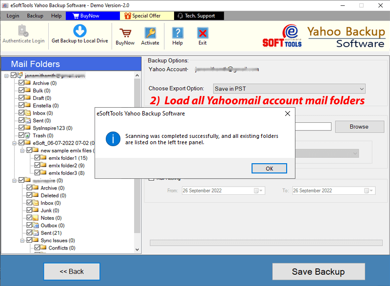 yahoo mail folder extract