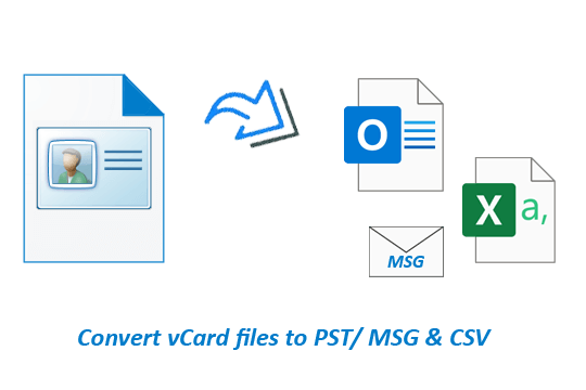 convert vCard to PST, MSG and CSV files
