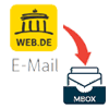 web.de mail folders export to mbox