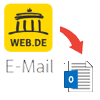 save web.de email to outlook pst