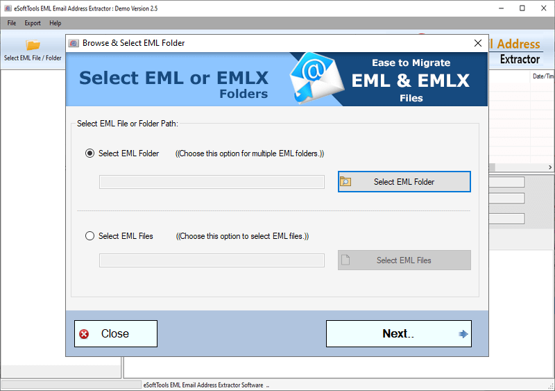 Select EML/EMLX Folder