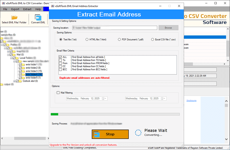 extract email address from eml emails