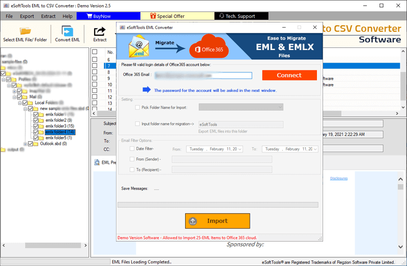 import to Office365 login
