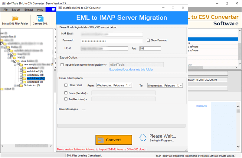 eml email to imap migration