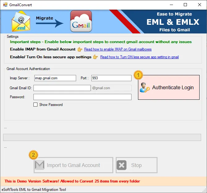 import eml to gmail tool