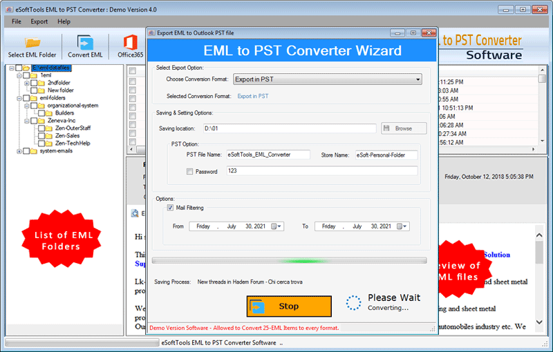 EML to PST Conversion