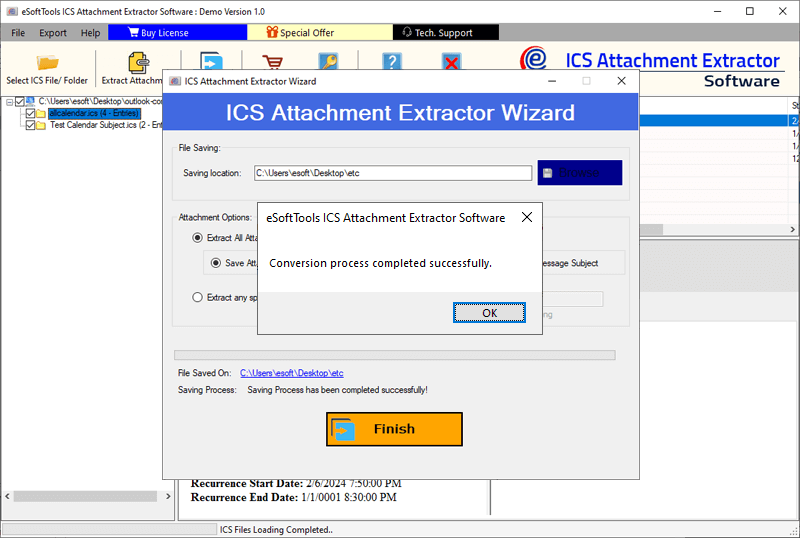 Anhang aus ICS extrahieren