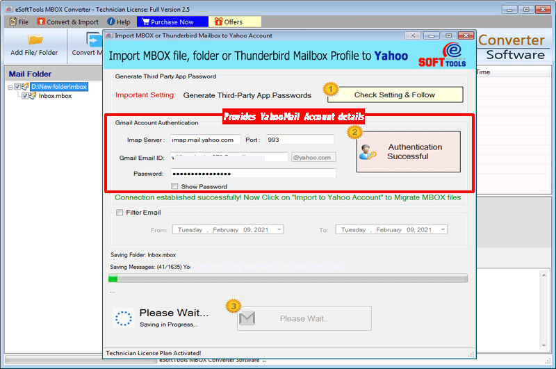 Import MBOX to YahooMail