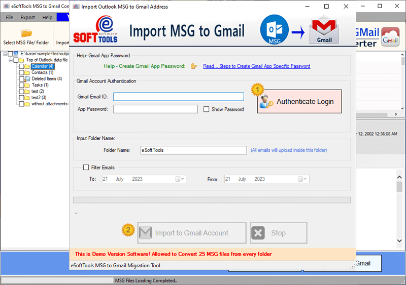 Import MSG files into Google Workspace