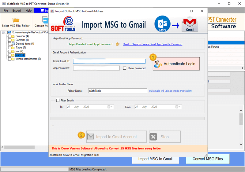 upload MSG to Gmail