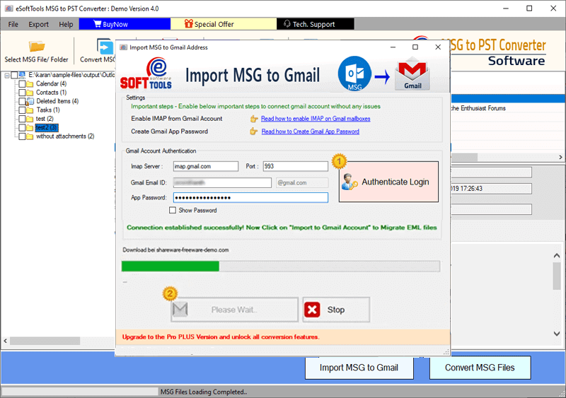 MSG to Gmail migration