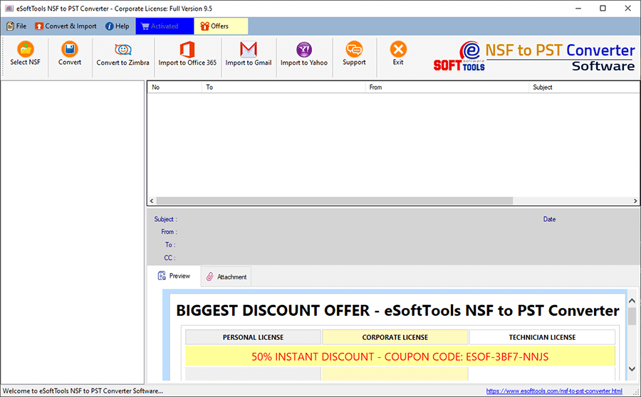 NSF to PST Conversion Select file