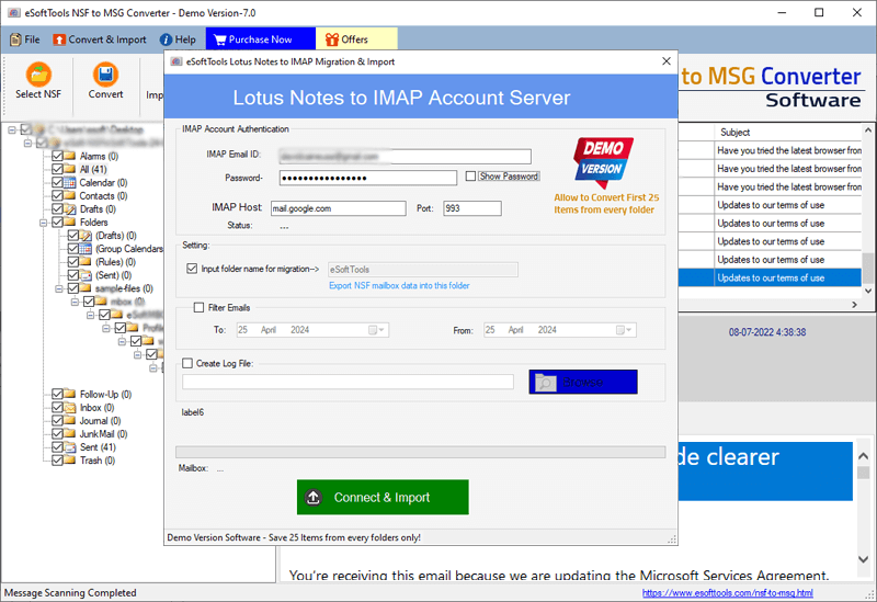 login imap email account