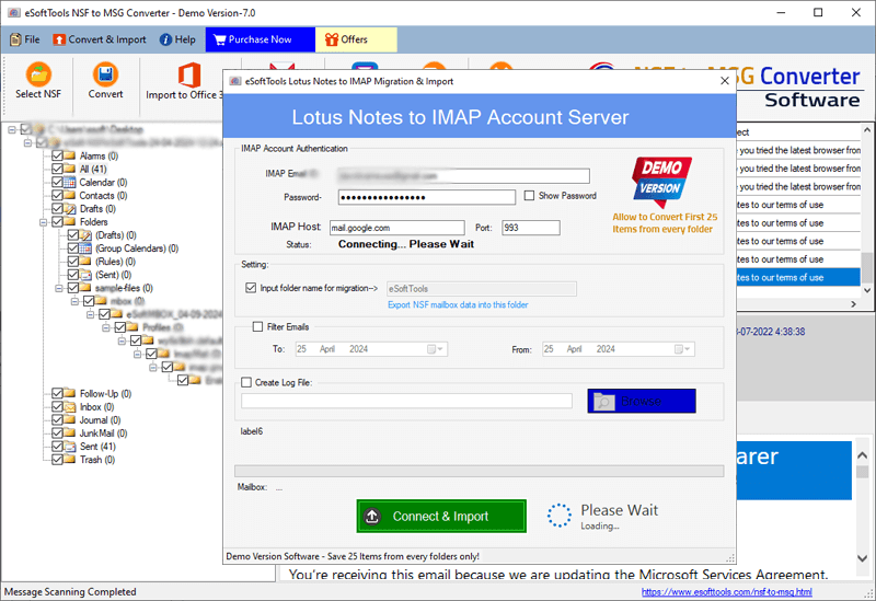 nsf to imap email migration