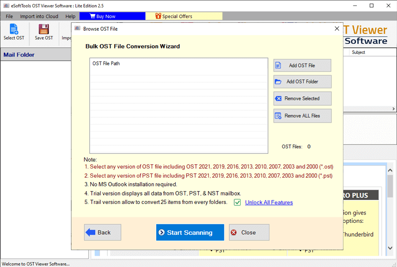 add mutiple OST file at one time select or add ost/nst/pst files in bulk