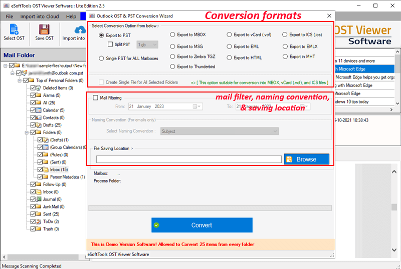 all conversion formats conversion options