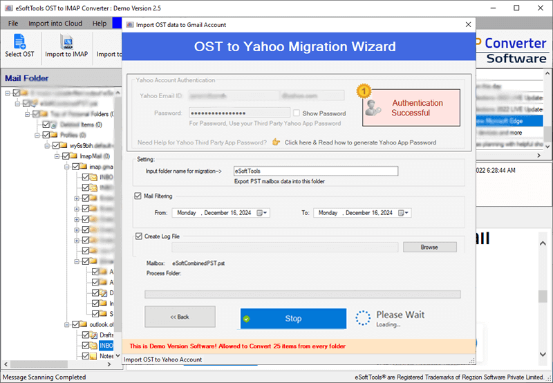 OST to Yahoo migration
