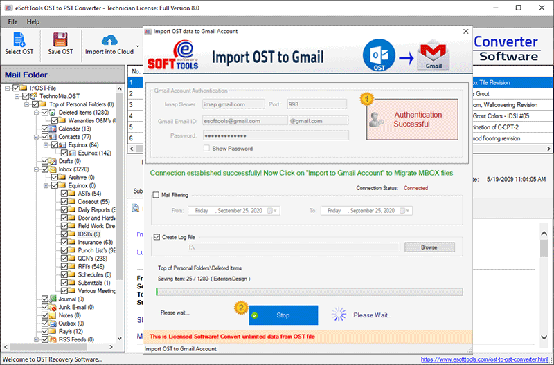 Export OST to Gmail