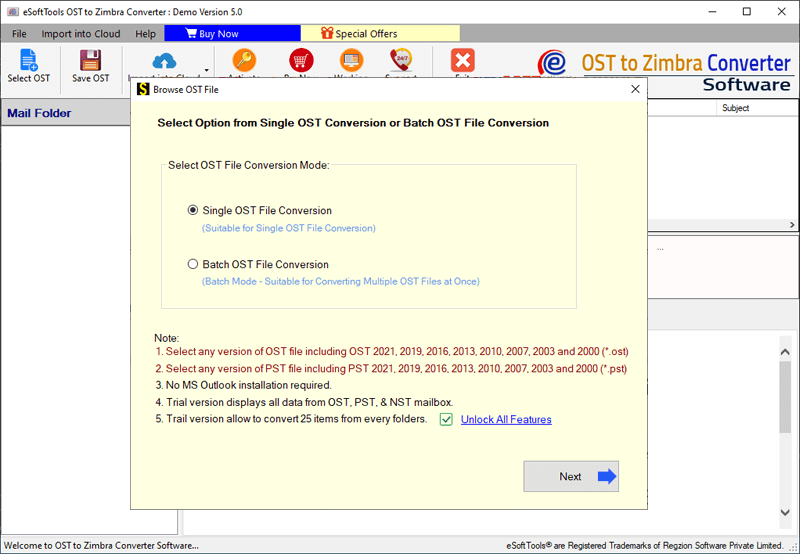convert single or multiple ost