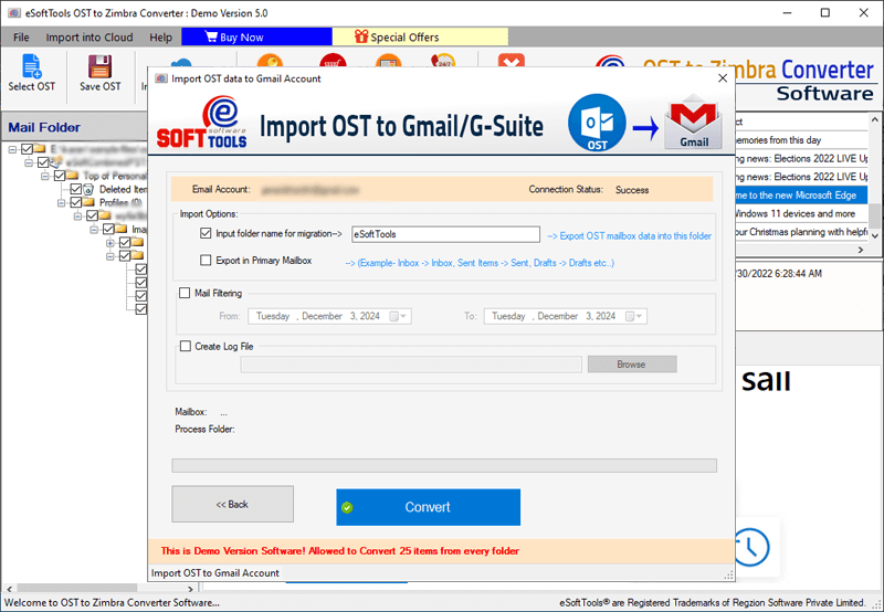 ost to Gmail login