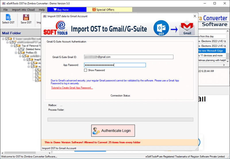 ost to Gmail login