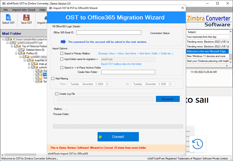 import to Office365 login