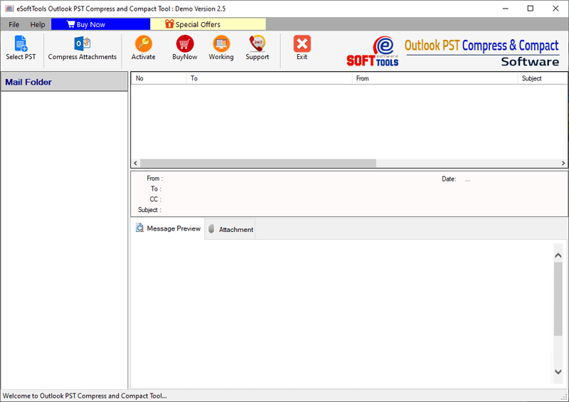 Outlook PST Compress and Compact Software