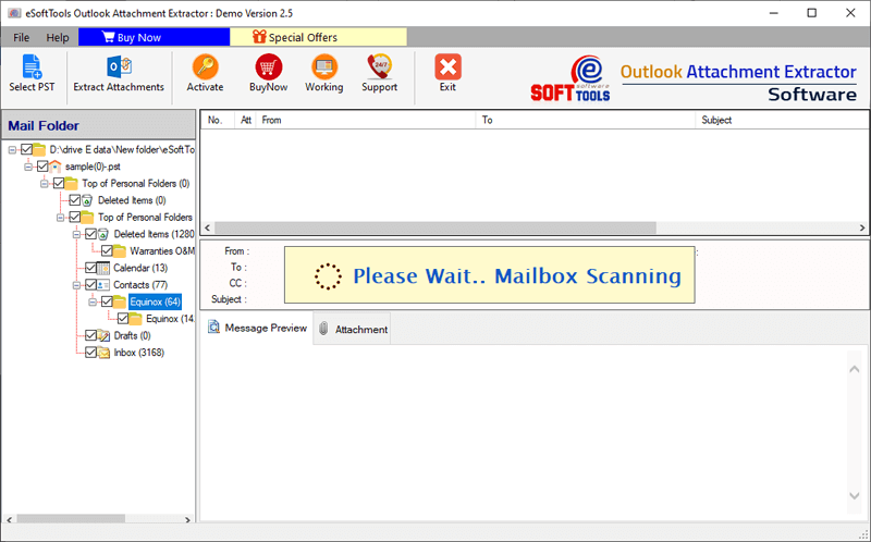 Scan files and Extract Mail folders