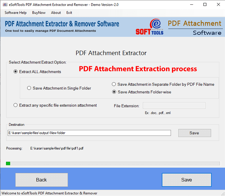 PDF attachment extraction completion