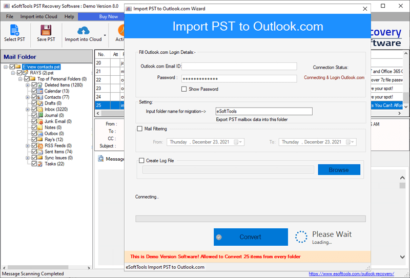 PST to Outlook.com Migration