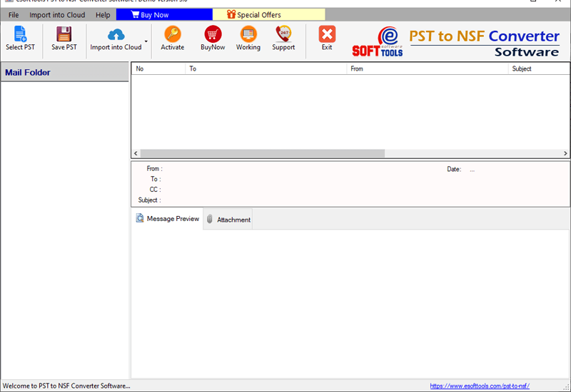 PST to NSF Conversion tool