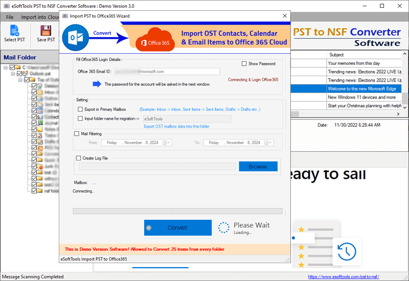 pst to office365 migration