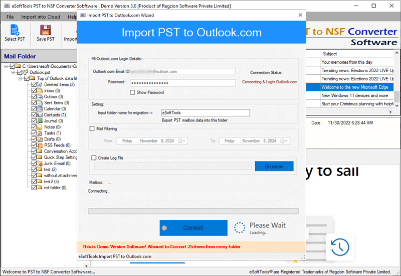 migrate pst to Outlook.com