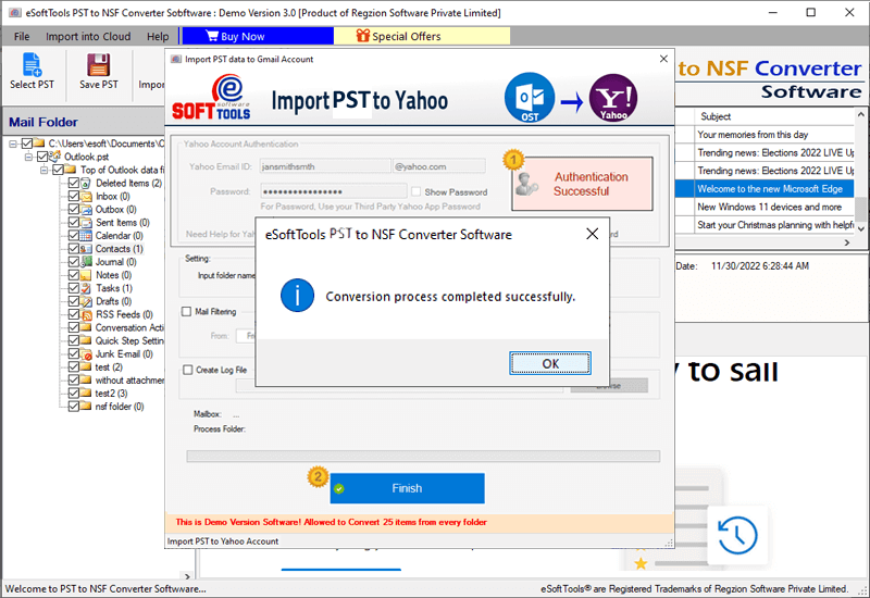 pst to yahoo mail migration