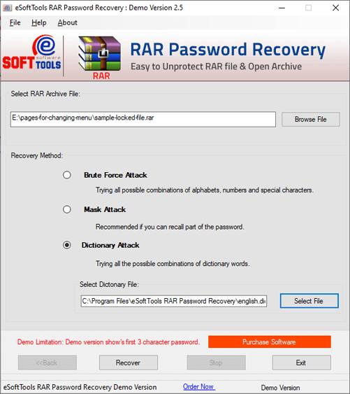 dictionary attack password recovery mode