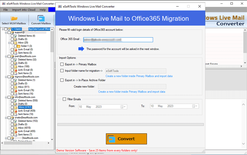 WLM to office365 login
